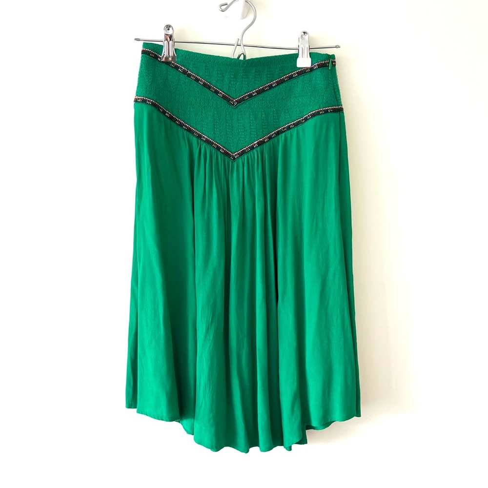 BA&SH Talo Asymmetric Western Skirt Green
Shirred Embroidered Flowy Size 0